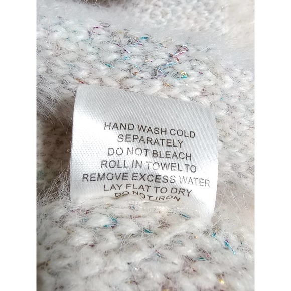 MODCLOTH Metallic Rainbow Polka Dot Ivory Sweater pullover top - Picture 8 of 8